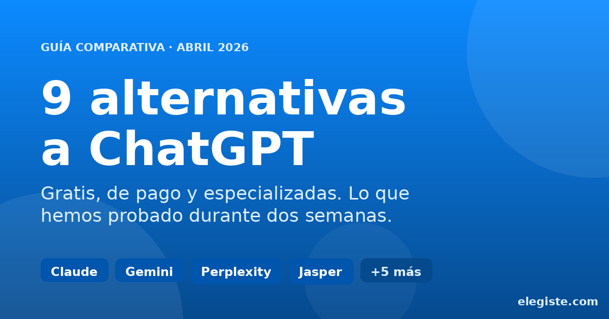 Guía comparativa de alternativas a ChatGPT en español, abril 2026